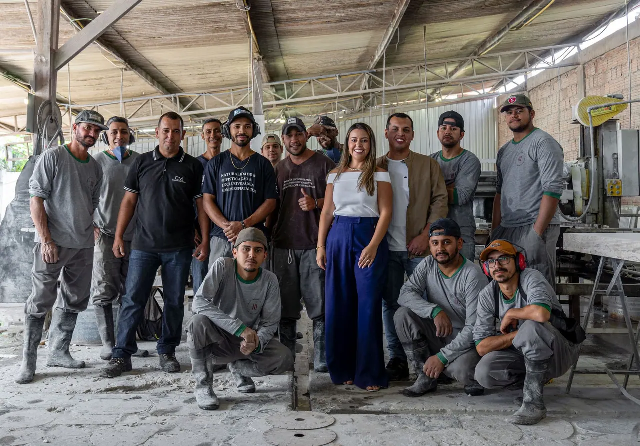Equipe da fábrica da Casa do Mármore