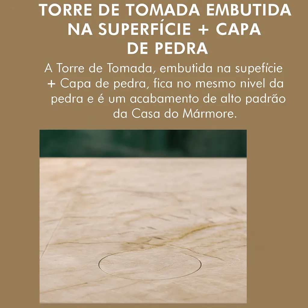Torre de Tomada Embutida + Capa de Pedra — chapa