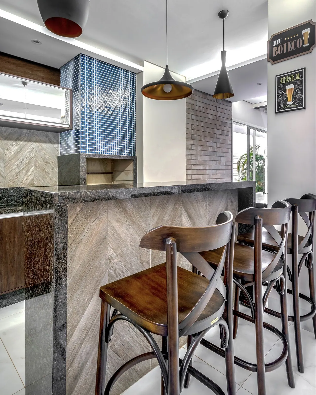 Áreas gourmet: Granito café Imperial