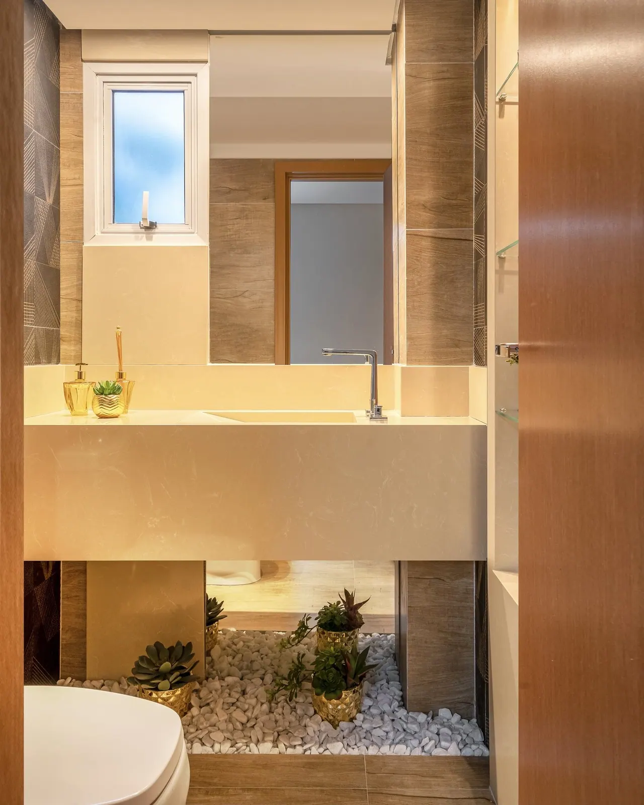 Banheiros e lavabos: Lavabo com cuba esculpida · Crema Prime