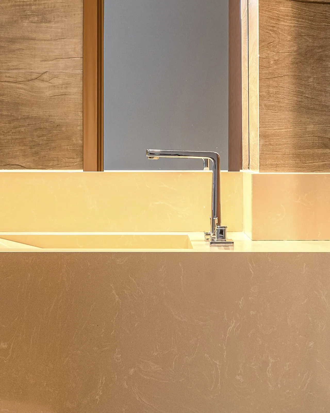 Banheiros e lavabos: Lavabo com cuba esculpida · Crema Prime