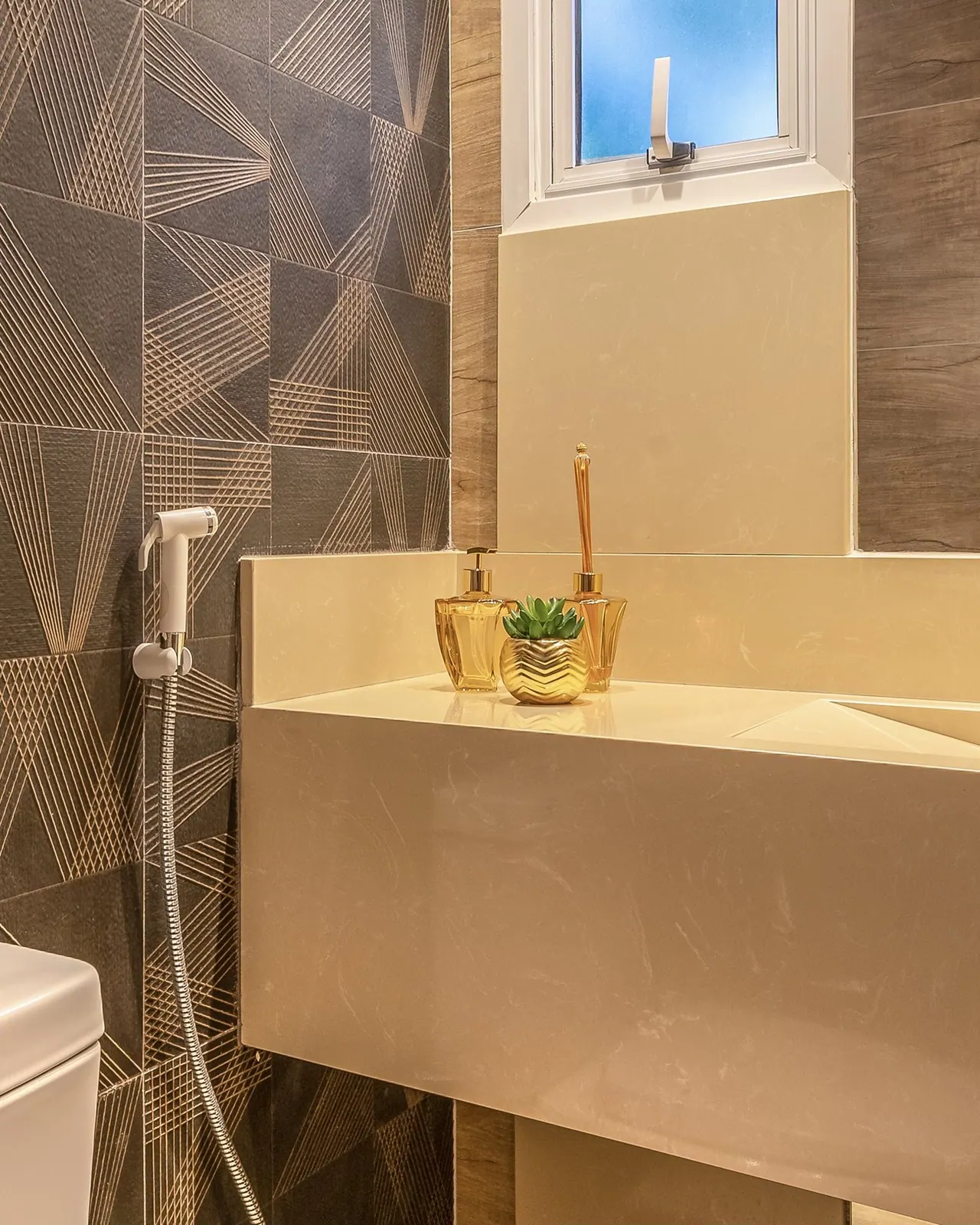 Banheiros e lavabos: Lavabo com cuba esculpida · Crema Prime
