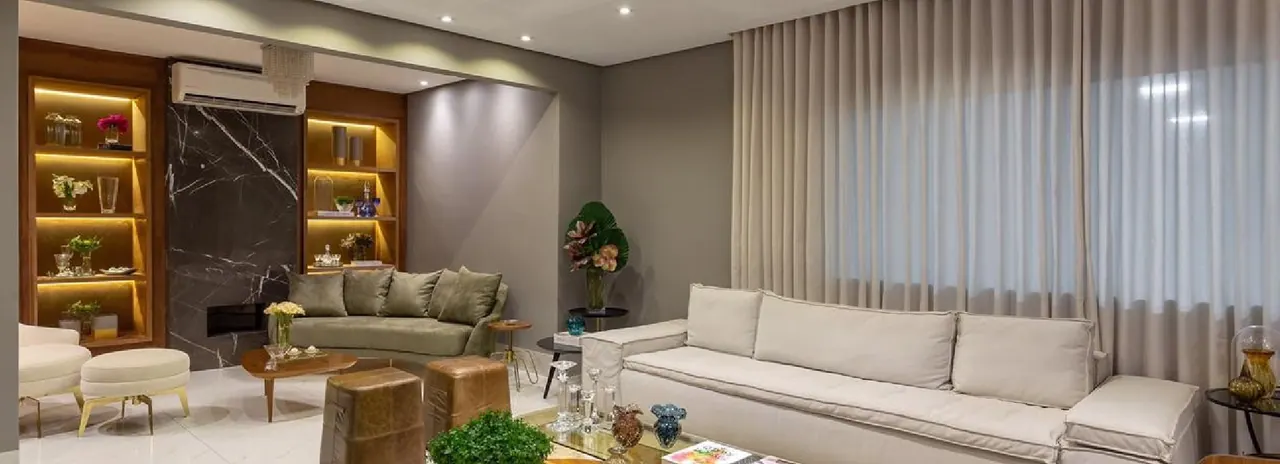 Salas de estar — projeto da Casa do Mármore em Campo Grande