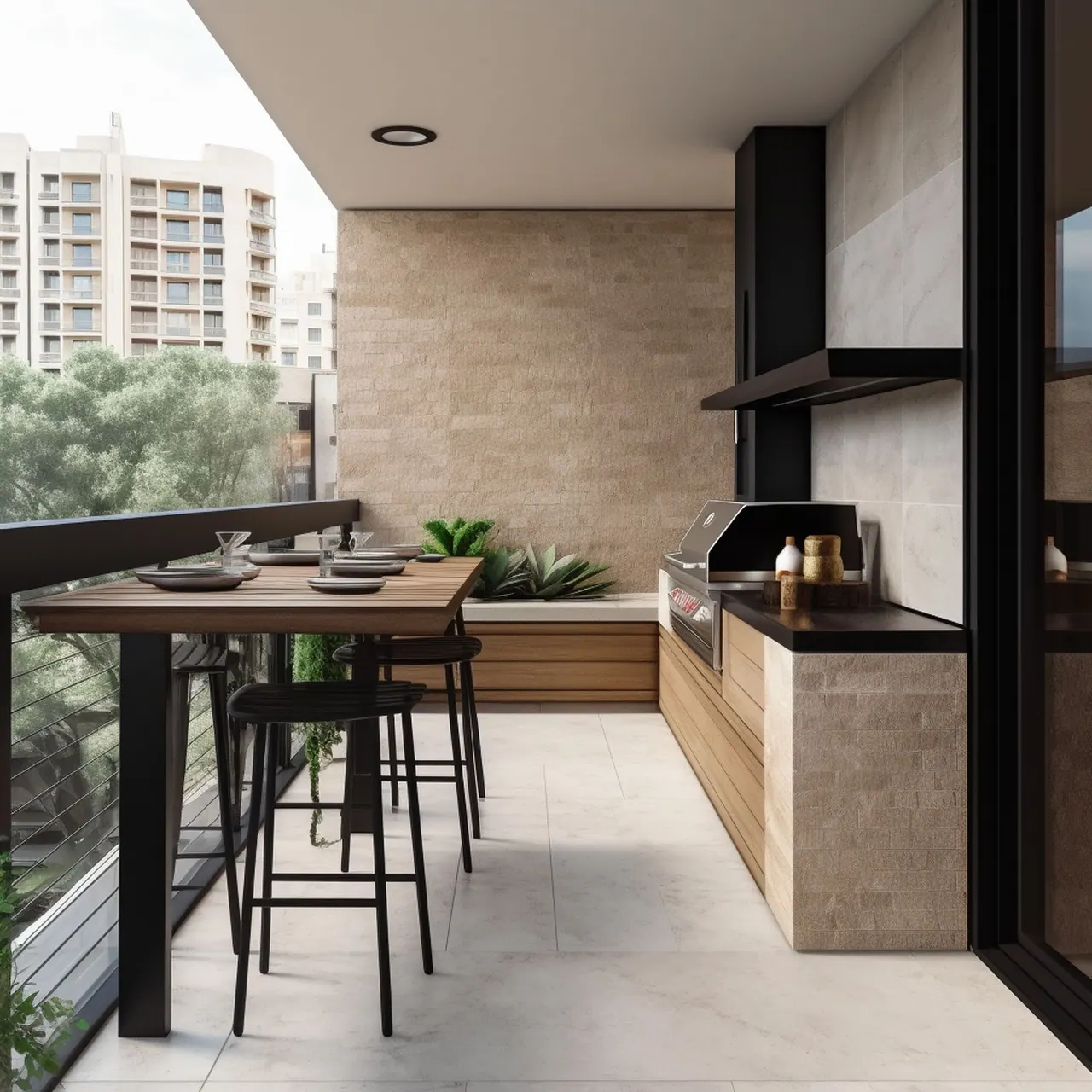 Travertino Romano Anticato aplicado em ambiente